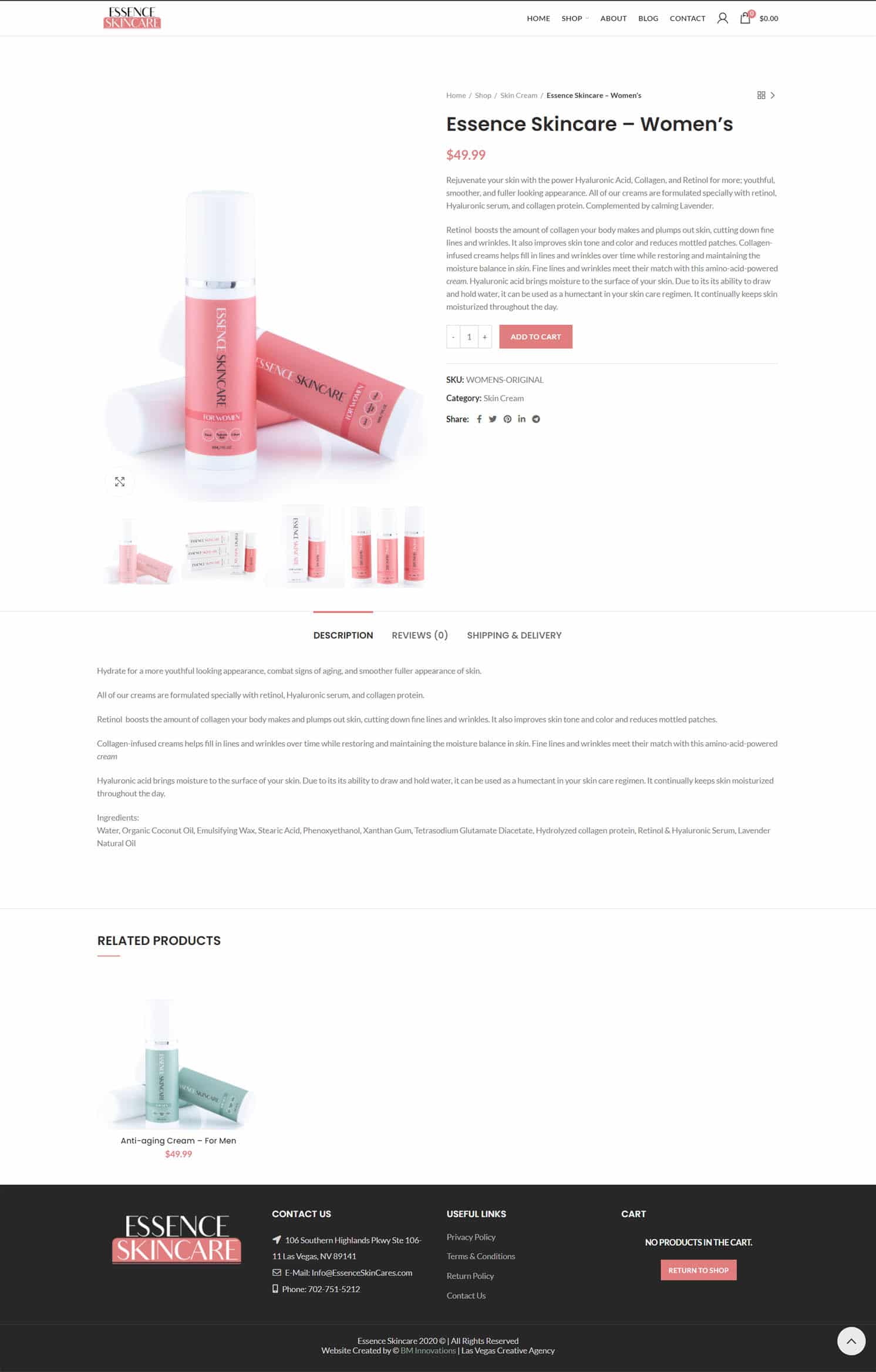 Essence Skincare Product Page