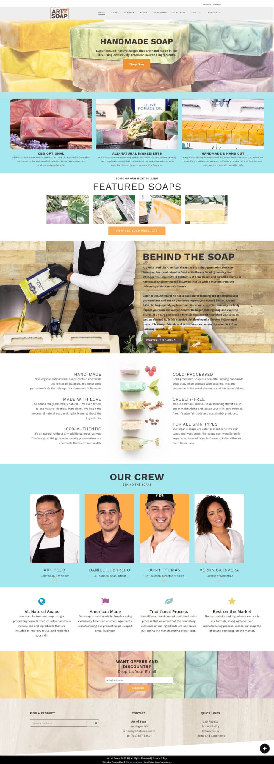 The art of soap homepage